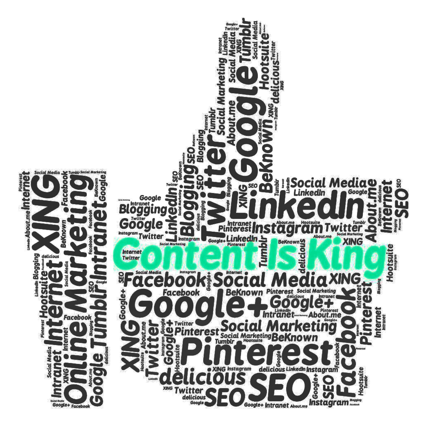 Content Is King Social Media Thumbs Up PNG image