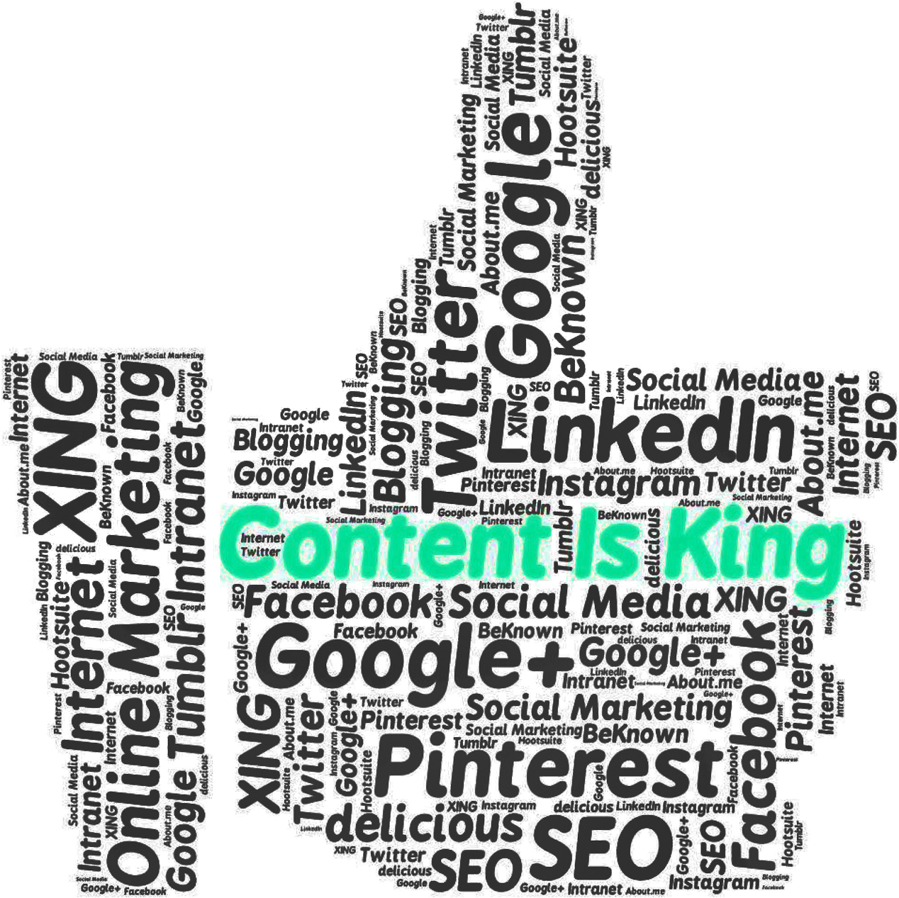 Content Is King Social Media Word Cloud PNG image