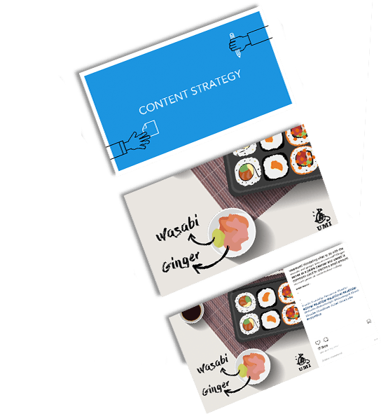 Content Strategyand Sushi Business Cards PNG image