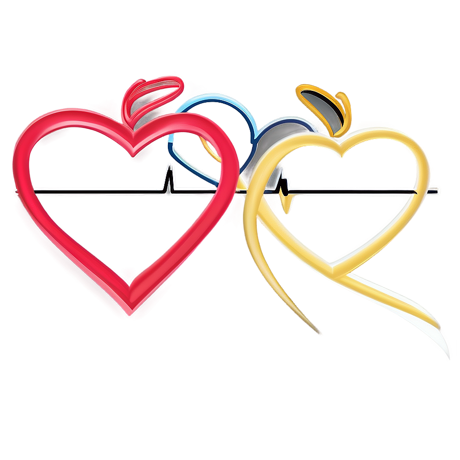 Continuous Heart Line Design Png 06262024 PNG image