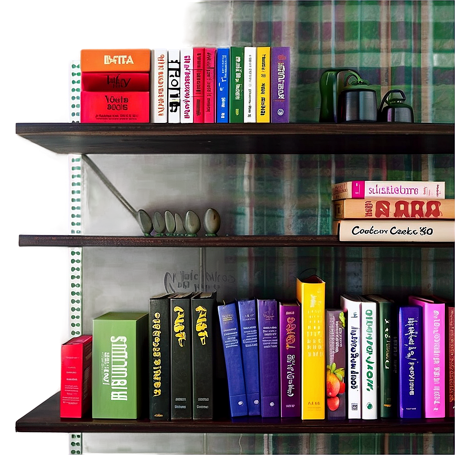 Cookbooks On Kitchen Shelf Png 06262024 PNG image