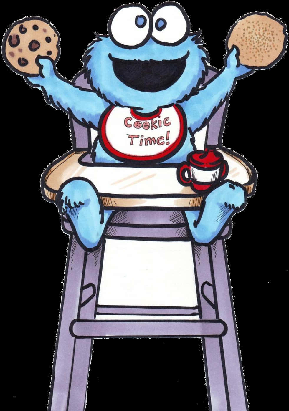 Cookie Monster Cookie Time Illustration PNG image