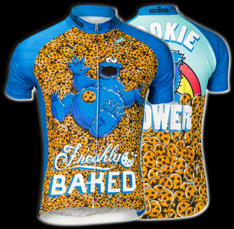 Cookie Monster Cycling Jersey Design PNG image