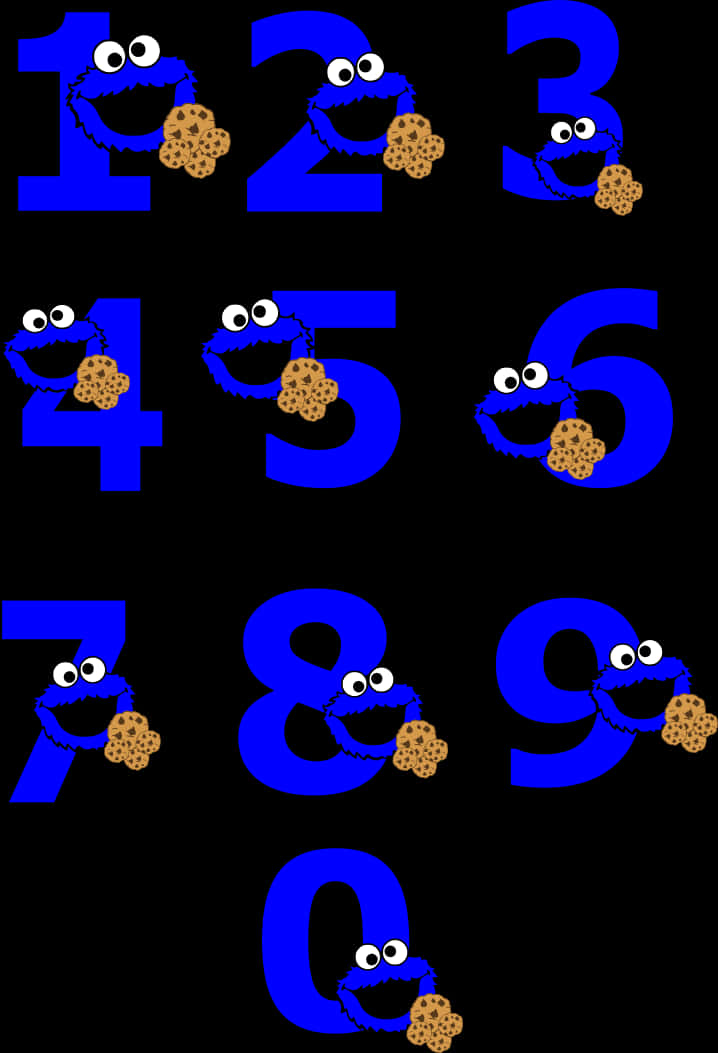 Cookie_ Monster_ Numbers_1_to_0 PNG image