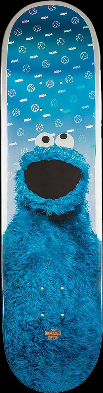 Cookie Monster Skateboard Design PNG image