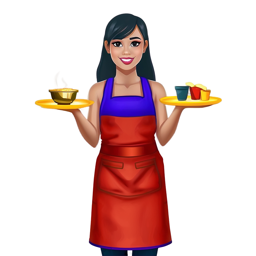 Cooking Girl Cartoon Png Dkw PNG image