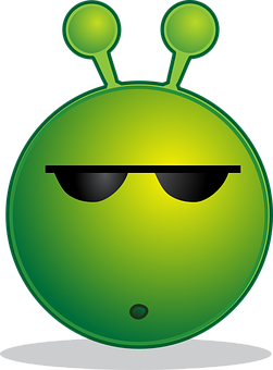 Cool Alien Emoji Graphic PNG image