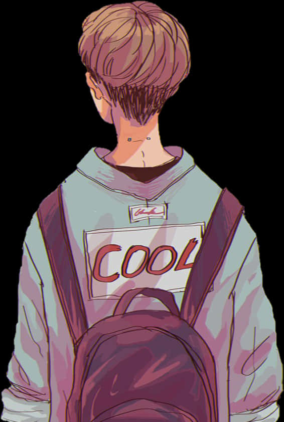 Cool Anime Boy With Backpack PNG image