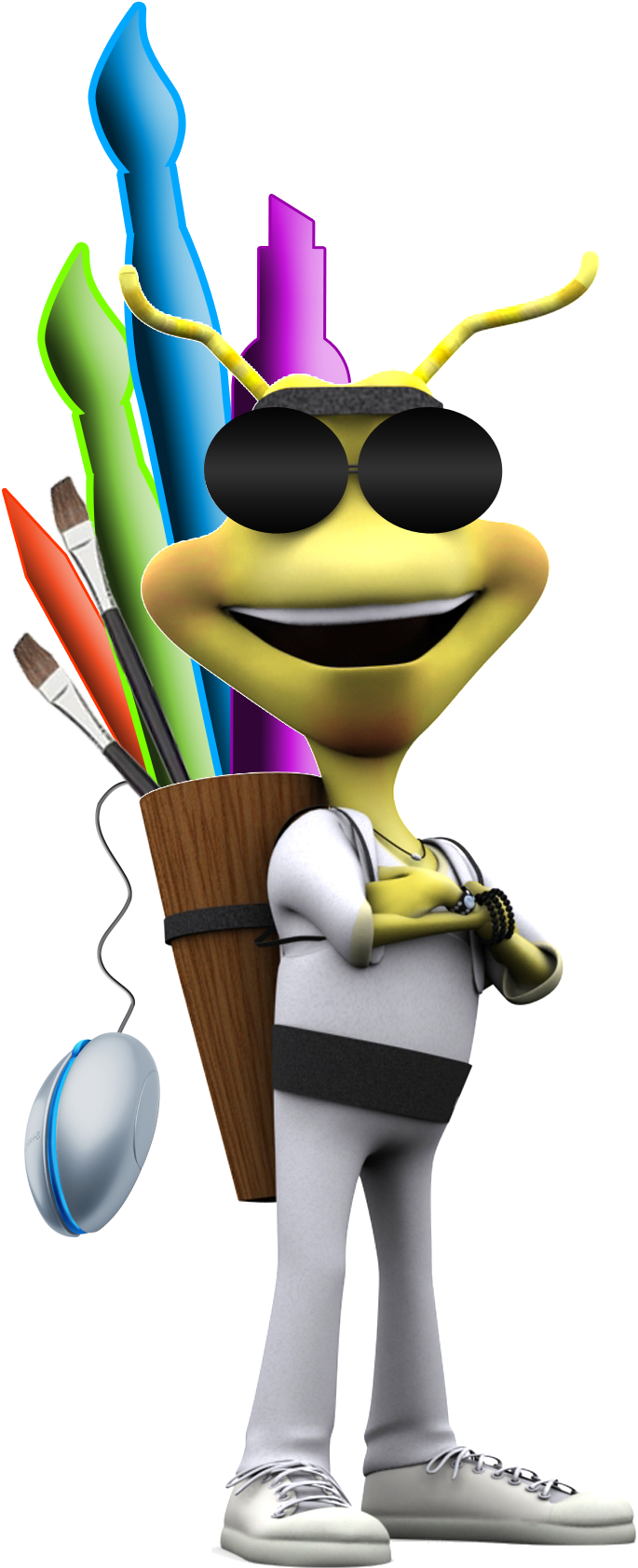 Cool Art Supplies Character PNG image