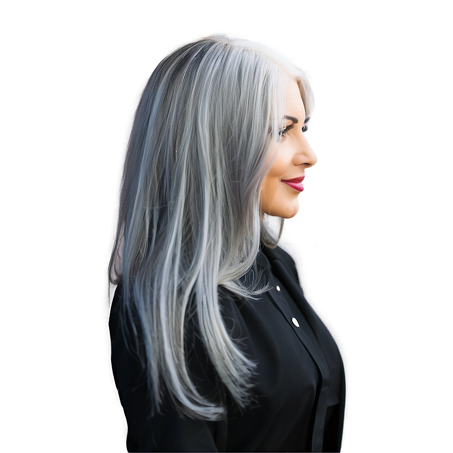 Cool Grey Hair Ideas Png Idd PNG image