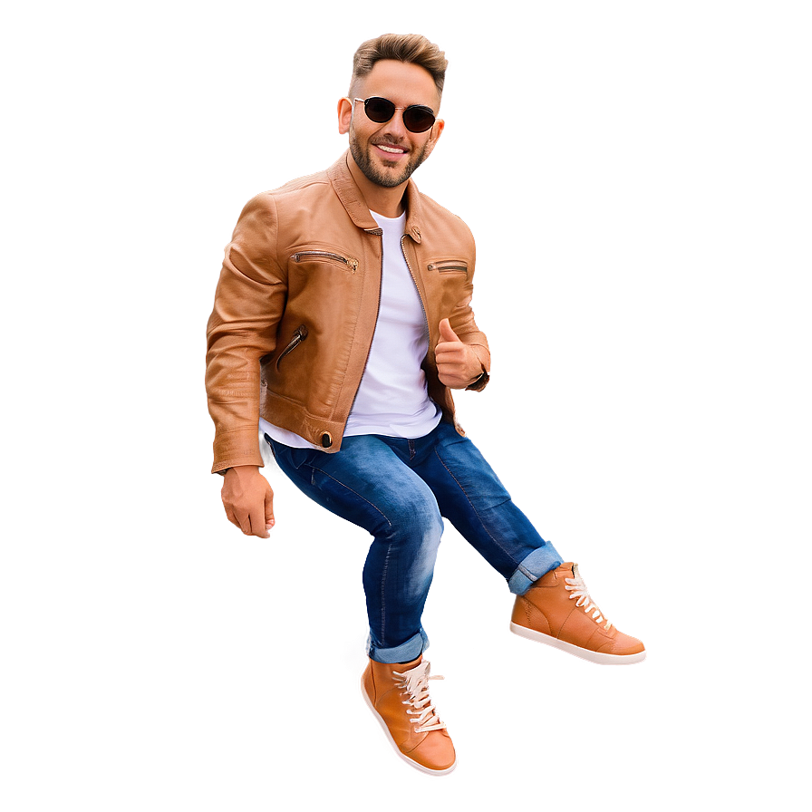 Cool Guy In Animated Pose Png Lid PNG image