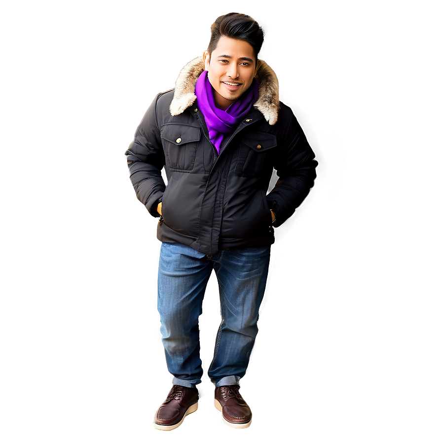 Cool Guy In Winter Clothes Png 06252024 PNG image