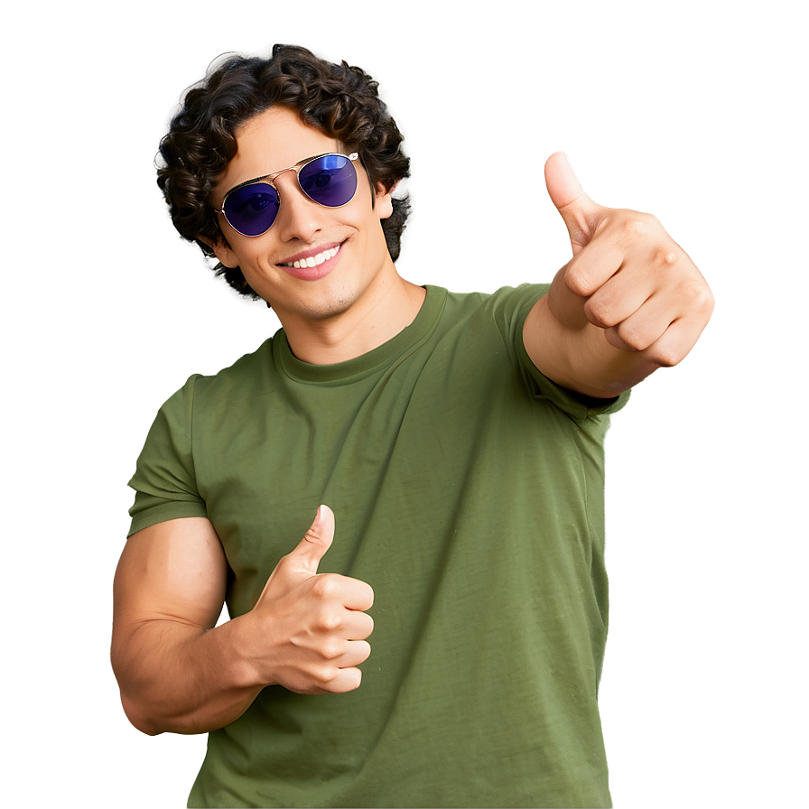 Cool Guy Thumbs Up Emoji Png Qpy PNG image