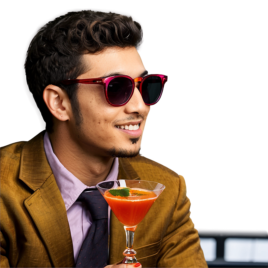 Cool Guy With A Cocktail Png 80 PNG image