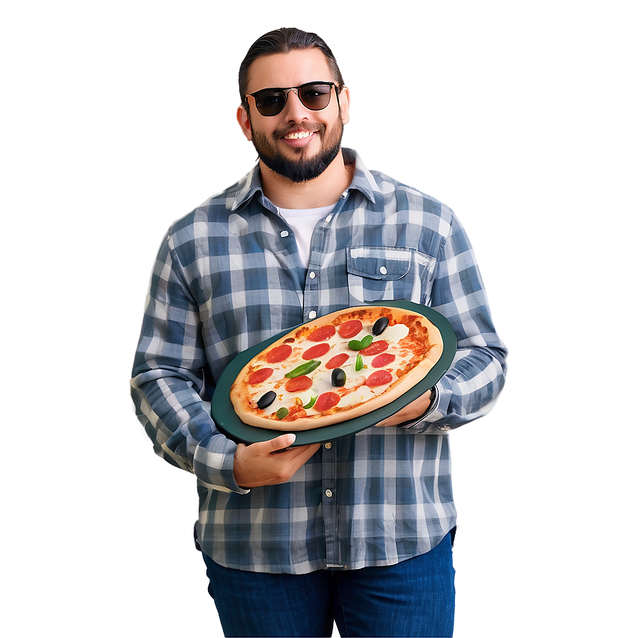 Cool Guy With A Pizza Png 06252024 PNG image