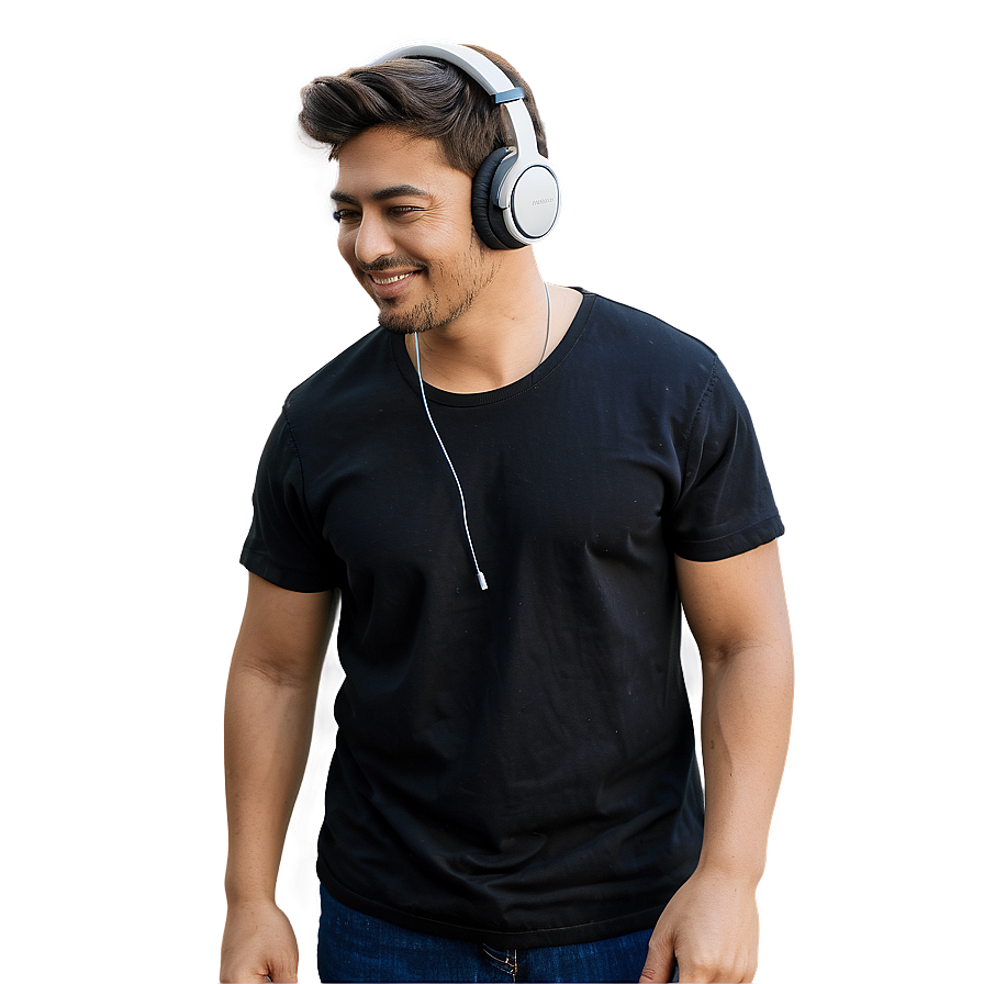 Cool Guy With Headphones Png Dqd PNG image