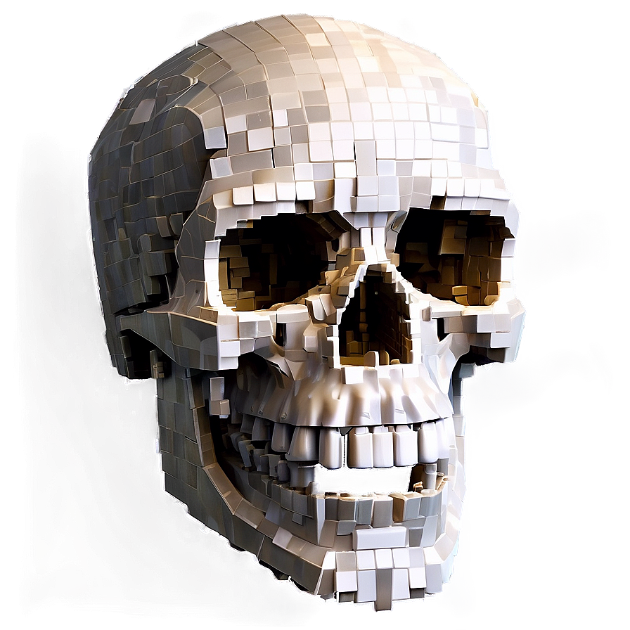 Cool Pixelated Skull Png 06242024 PNG image