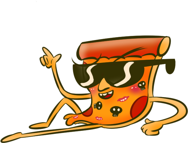 Cool Pizza Slice Cartoon Character PNG image