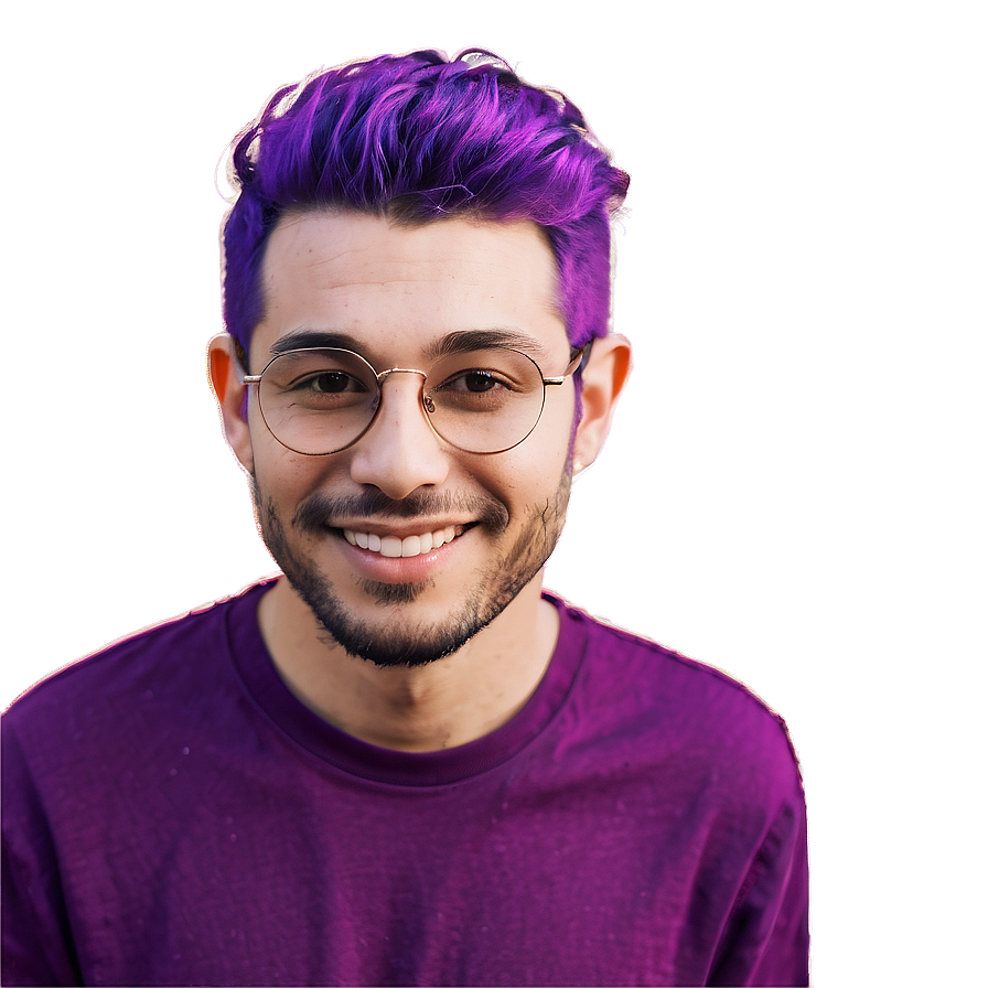 Cool Purple Hair Dude Png Ohk PNG image