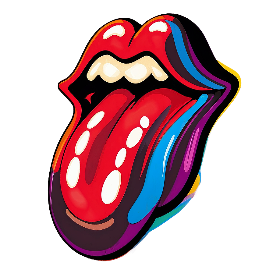 Cool Rolling Stones Tongue Graphic Png 06292024 PNG image