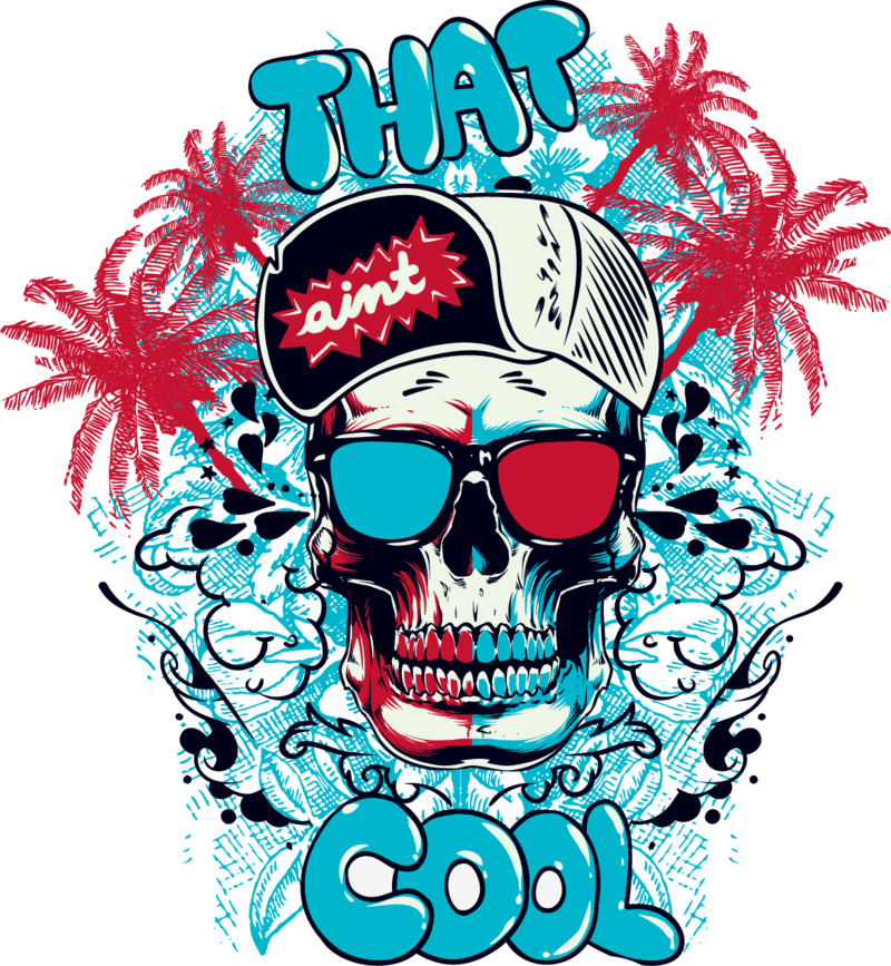 Cool Skullwith Capand Sunglasses PNG image