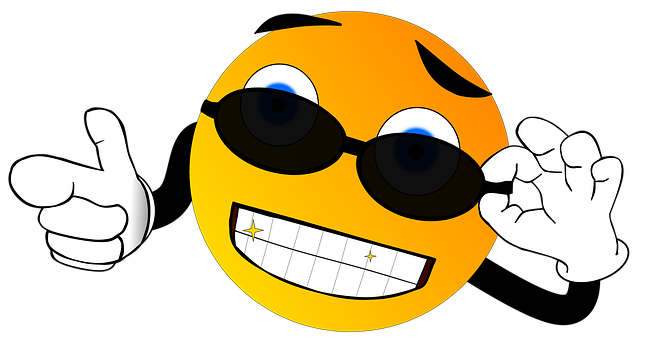 Cool Smiley Emoji With Sunglasses PNG image