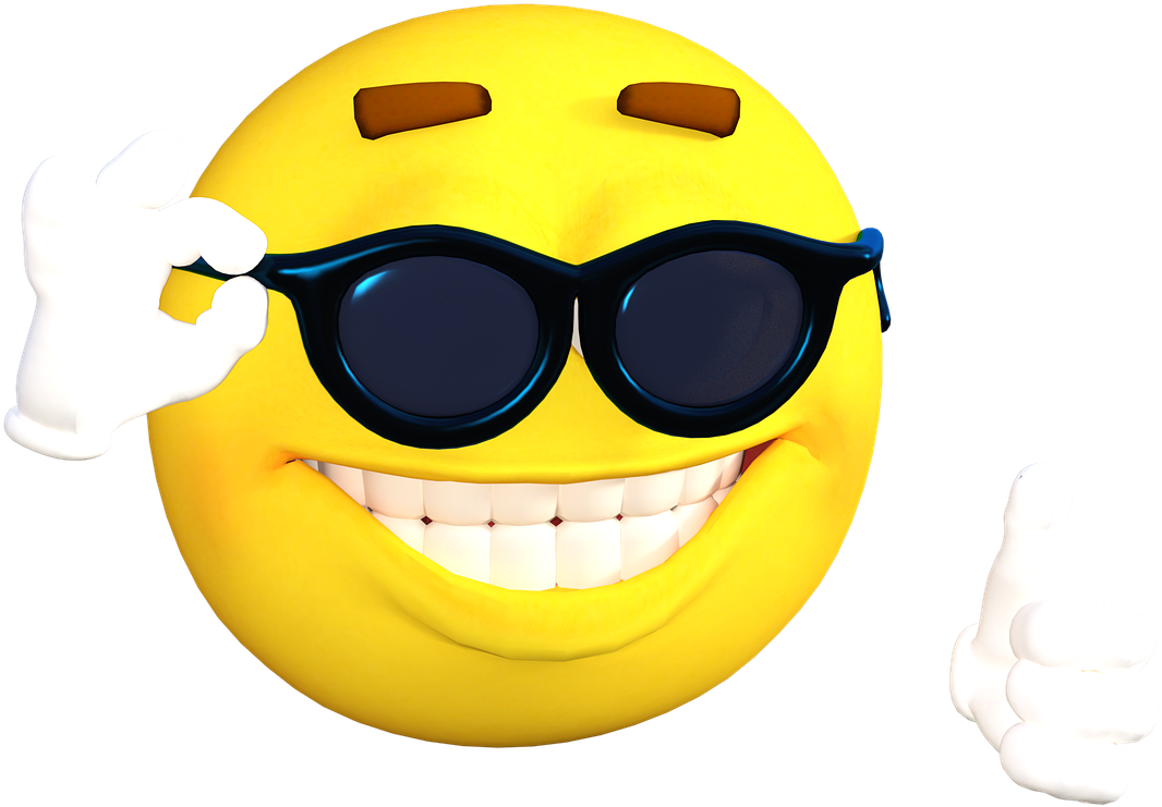 Cool Smiling Emoji With Sunglasses PNG image