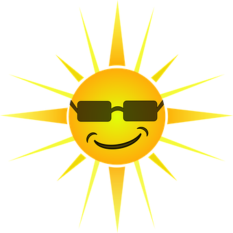 Cool Smiling Sun Graphic PNG image