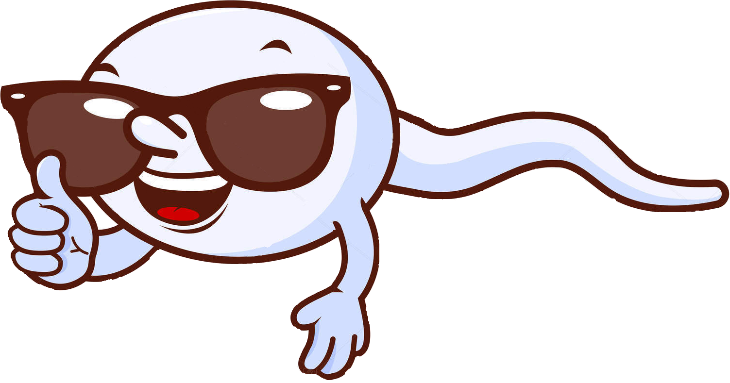 Cool Sperm Character Thumbs Up PNG image