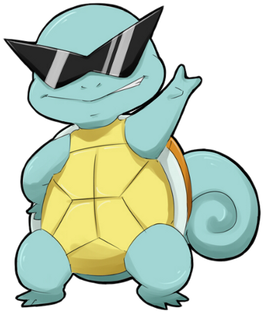 Cool Squirtle With Sunglasses PNG image