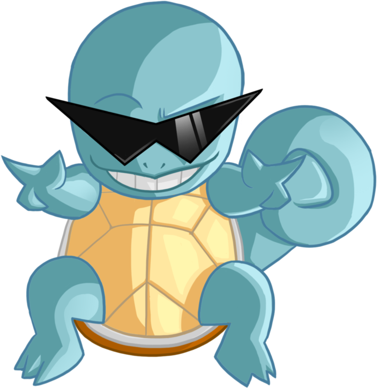 Cool Squirtle With Sunglasses PNG image