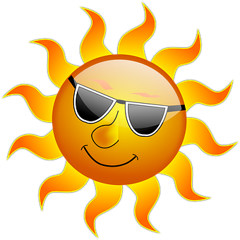 Cool Sun Cartoon Graphic PNG image