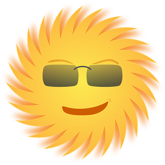 Cool Sun Emoji Illustration PNG image