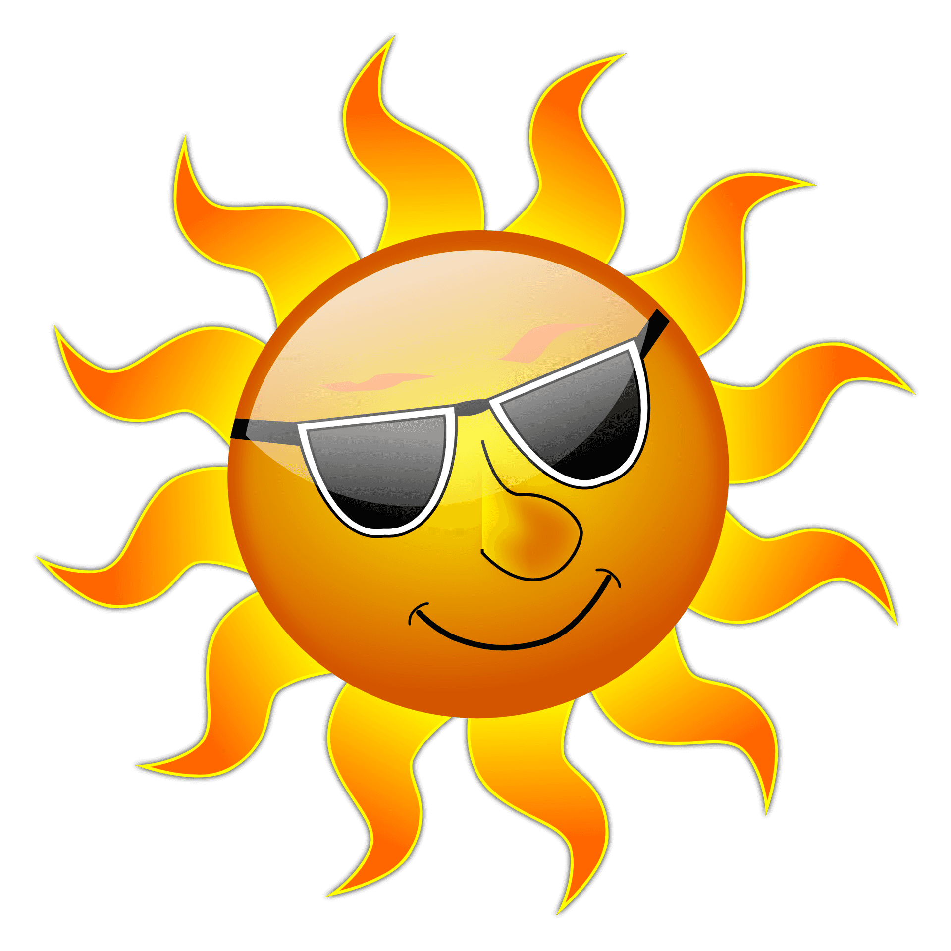 Cool Sun With Sunglasses PNG image