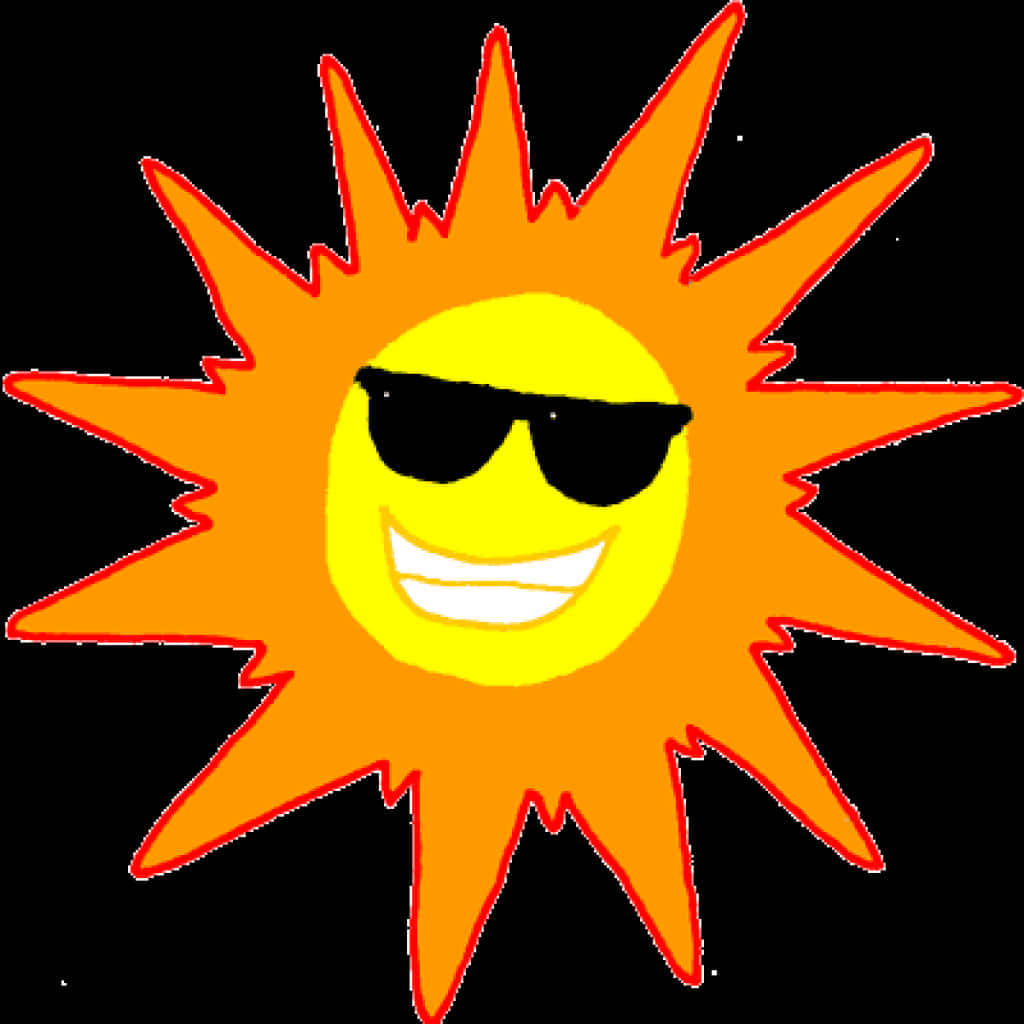 Cool Sun With Sunglasses Transparent Background PNG image