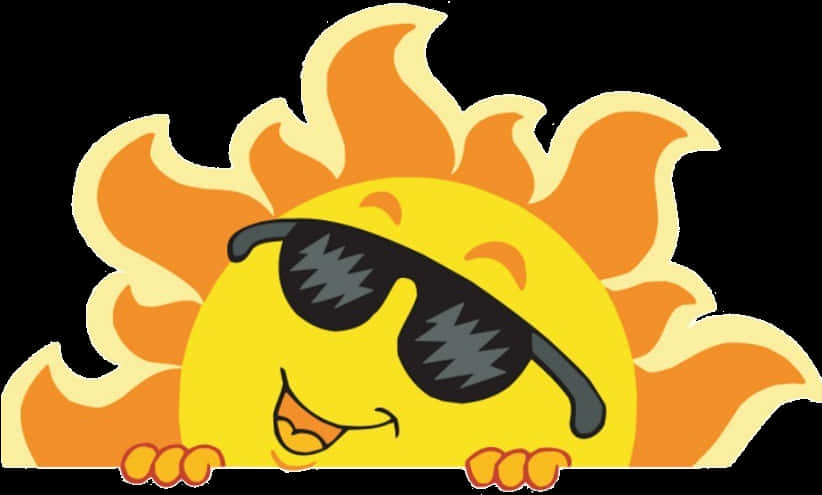 Cool Sun With Sunglasses PNG image