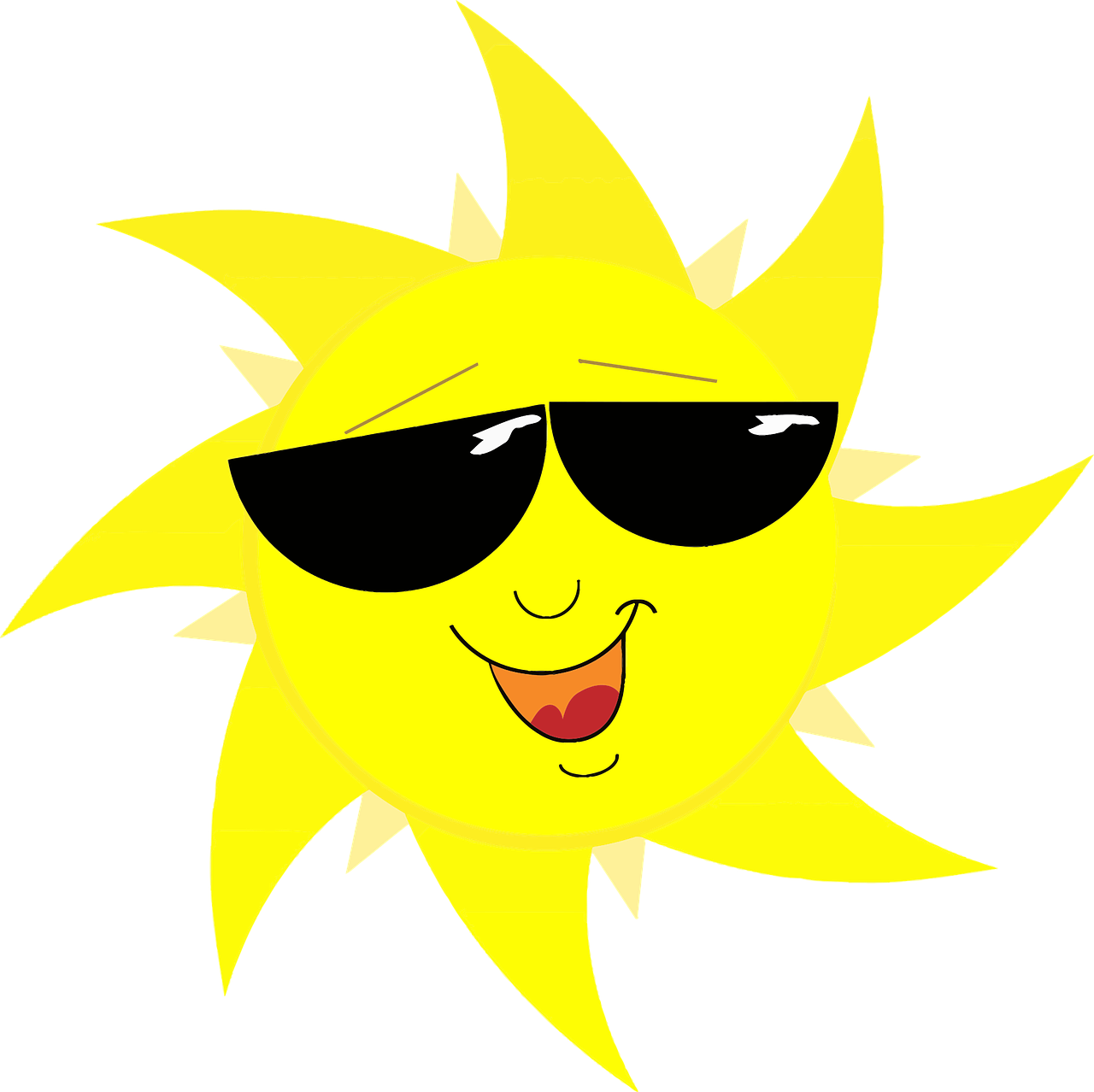 Cool Sunglasses Cartoon Sun PNG image