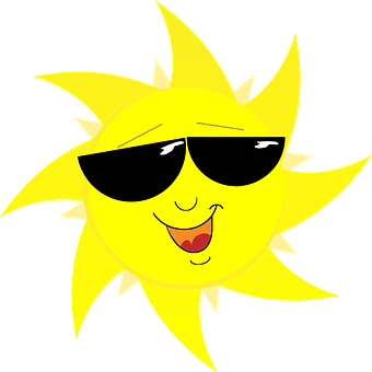 Cool Sunglasses Sun Cartoon PNG image