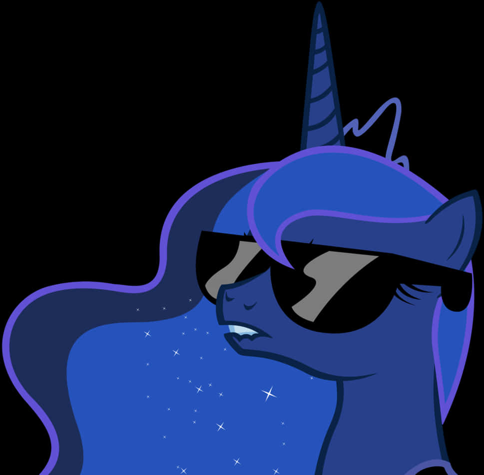 Cool Unicorn Ponywith Sunglasses PNG image