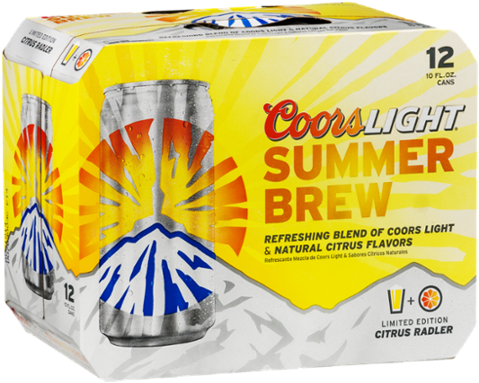 Coors Light Summer Brew Citrus Flavored Beer Pack PNG image