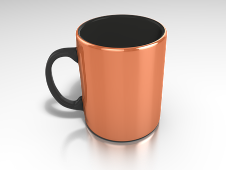 Copper Colored Mugon Black Background PNG image