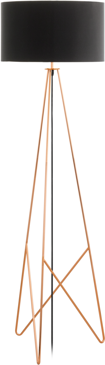 Copper Finish Tripod Floor Lamp PNG image