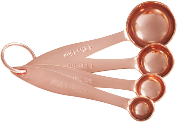 Copper Measuring Spoons Set PNG image