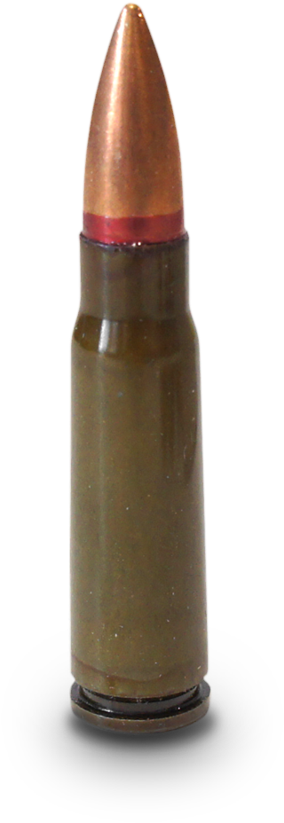 Copper Tipped Bullet Standing PNG image