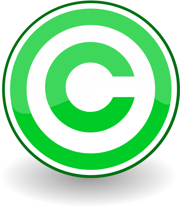 Copyright Symbol Green Circle PNG image