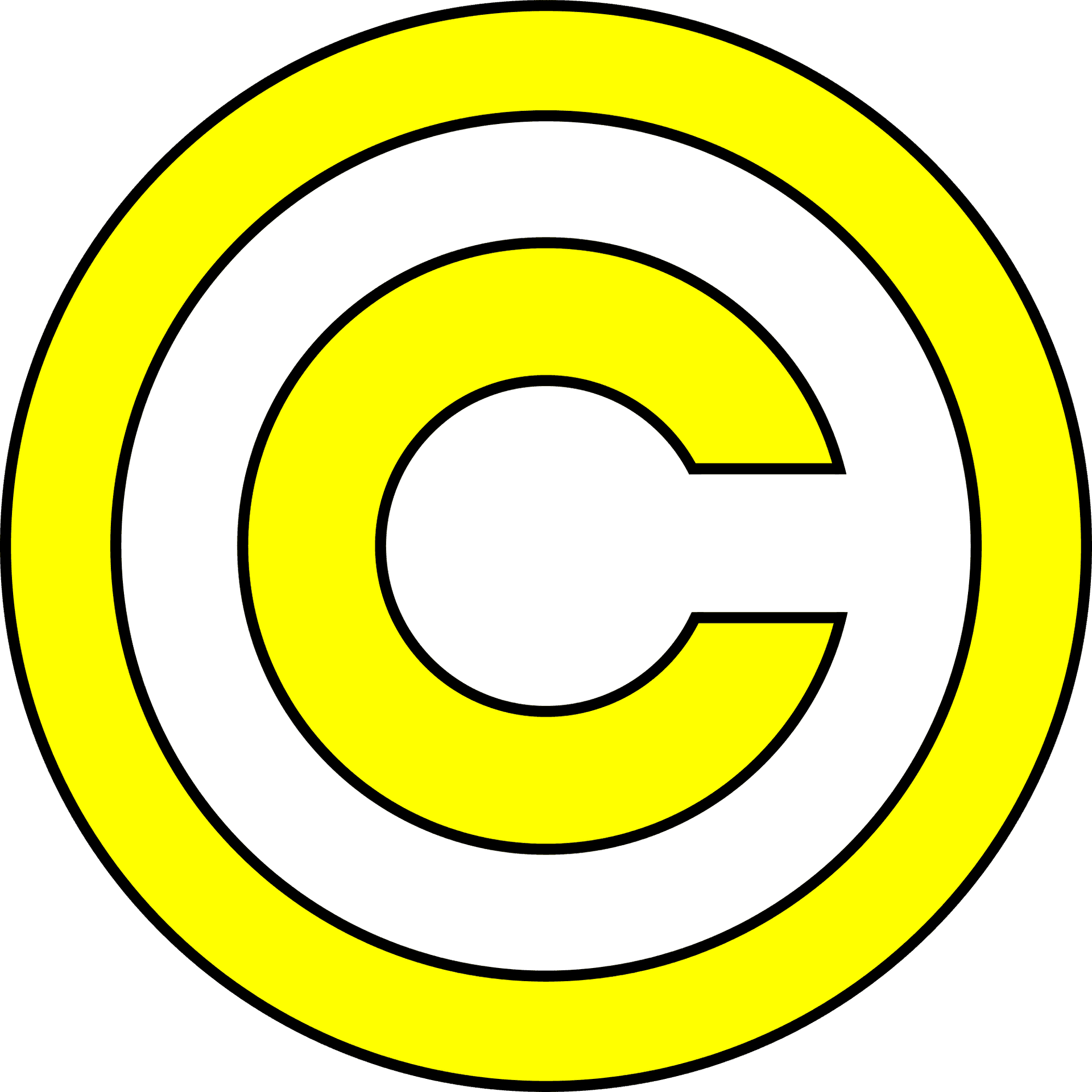 Copyright Symbol Yellowand White PNG image