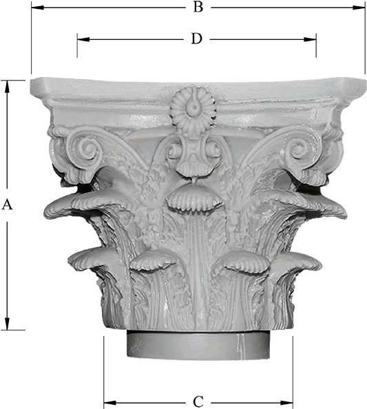 Corinthian Column Capital Dimensions PNG image