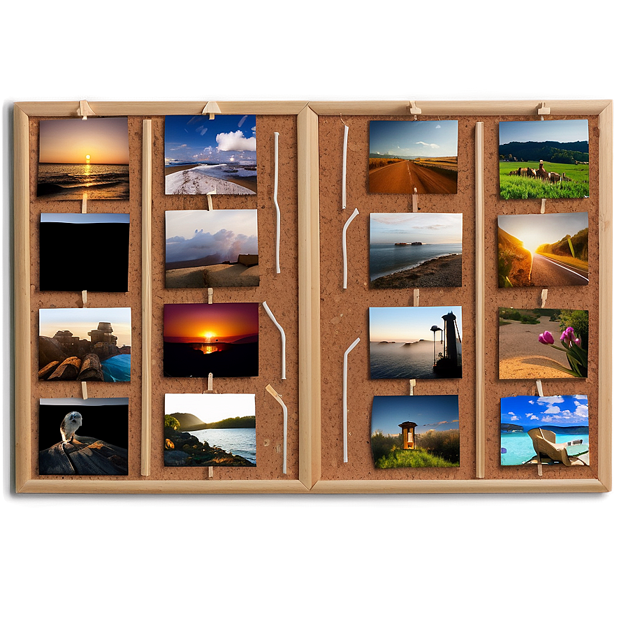 Cork Board Photo Collage Png 06202024 PNG image