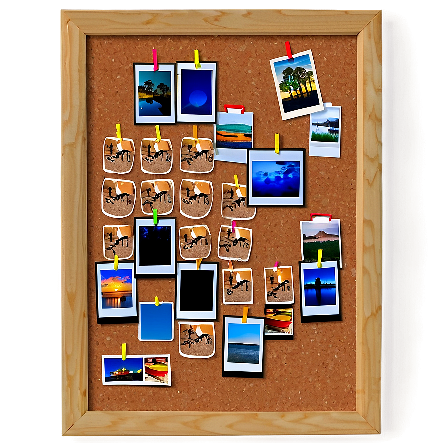 Cork Board Photo Collage Png 06202024 PNG image