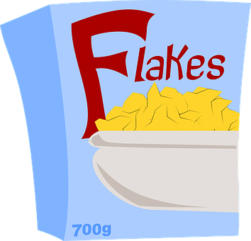 Corn Flakes Cereal Box Graphic PNG image